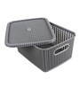 Plastic Fruit & Vegetable Basket In Grey Set of 3