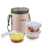 CELLO Trendy Bliss Round Glass Lunch Box Set with Jacket