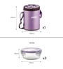 CELLO Trendy Purple Wine Round Glass Lunch Box Set with Jacket