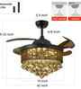 Celo Smart Fan Black Metal + Crystal , Google & Alexa Remote & App Control
