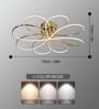 Celuna Golden Aluminium LED Ceiling Light | Modern Flower Design Chandelier | 3 Color Modes (Warm, Neutral, White) | Decorative Home & Living Room Light | 1 Year Warranty