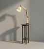 Centaur Wooden Shelf Floor Lamp with Jute Shade and Brown Base