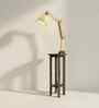 Centaur Wooden Shelf Floor Lamp with Jute Shade and Brown Base