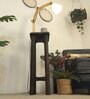 Centaur Wooden Shelf Floor Lamp with Jute Shade and Brown Base