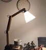 Centaur Wooden Shelf Floor Lamp with Jute Shade and Brown Base