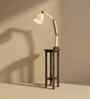 Centaur Wooden Shelf Floor Lamp with Jute Shade and Brown Base