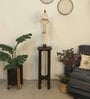 Centaur Wooden Shelf Floor Lamp with Jute Shade and Brown Base