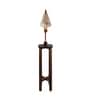 Centaur Wooden Shelf Floor Lamp with Jute Shade and Brown Base
