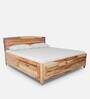 Centaurus Pro King Size Bed with Box Storage in Natural Finish