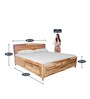 Centaurus Pro King Size Bed with Box Storage in Natural Finish
