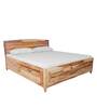 Centaurus Pro King Size Bed with Box Storage in Natural Finish