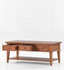 Jasmine Solid Wood Coffee Table With Storage Large In Teak Finish