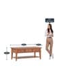Jasmine Solid Wood Coffee Table With Storage Large In Teak Finish