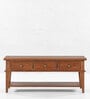 Jasmine Solid Wood Coffee Table With Storage Large In Teak Finish