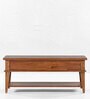 Jasmine Solid Wood Coffee Table With Storage Large In Teak Finish