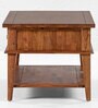 Jasmine Solid Wood Coffee Table With Storage Large In Teak Finish