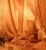 Centerpiece Set Of 2 Gold Aluminium Candle Holder