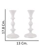 Centerpiece Set Of 2 White Aluminium Candle Holder