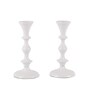 Centerpiece Set Of 2 White Aluminium Candle Holder
