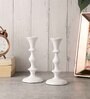Centerpiece Set Of 2 White Aluminium Candle Holder