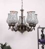 Central Multicolour Iron 5 Lights Chandelier