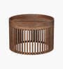 Central Solid Wood Coffee Table In Walnut Finish