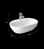 Ceramic Oval Shape White Counter Top Wash Basin (H: 7, W: 24, D: 16 Inches)