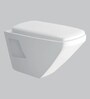 Ceramic White P Trap Wall Mounted Commode (H: 14.2W: 22D: 14.8 Inches)