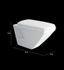 Ceramic White P Trap Wall Mounted Commode (H: 14.2W: 22D: 14.8 Inches)