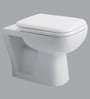 Ceramic White Floor Rested Commode (H: 15.8W: 22.8D: 14 Inches)
