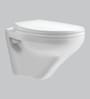 Ceramic White P Trap Wall Mounted Commode (H: 14W: 20D: 14.4 Inches)