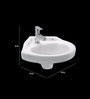 Ceramic U-Shape White Wash Basin (H: 32, W: 8, D: 8 Inches)