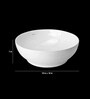 Ceramic Round Shape White Counter Top Wash Basin (H: 7, W: 18.4, D: 18.4 Inches)