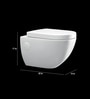 Ceramic White P Trap Wall Mounted Commode (H: 14.2W: 22D: 14.8 Inches)