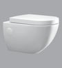 Ceramic White P Trap Wall Mounted Commode (H: 14.2W: 22D: 14.8 Inches)
