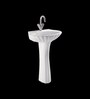 Ceramic U-Shape White Pedestal Wash Basin (H: 32, W: 8, D: 8 Inches)
