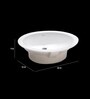 Ceramic Oval Shape White Counter Top Wash Basin (H: 7, W: 22.4, D: 16 Inches)