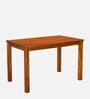 Cera Solid Wood 4 Seater Dining Set In Honey Brown Finish