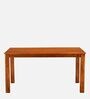 Cera Solid Wood 6 Seater Dining Set In Honey Brown Finish