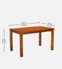 Cera Solid Wood 6 Seater Dining Set In Honey Brown Finish
