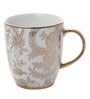Porcelain Coffee Mugs with Leaf Print, 300 ML, Set Of 2