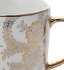 Porcelain Coffee Mugs with Leaf Print, 300 ML, Set Of 2