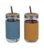 ceradeco Set Of 2 Water Glass With Straw And Lid