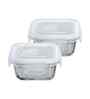 Set of 2 Square Glass Lunch Box