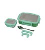 Green Stainless Steel (600 ml, Container 150 ml ) 2 Pcs Lunch Box