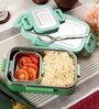 Green Stainless Steel (600 ml, Container 150 ml ) 2 Pcs Lunch Box