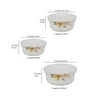 White Glass (Small 450 Ml, Medium 750 ML, Large 1200 ML) 3 Pcs Lunch Box