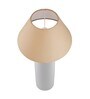 Ceramic Base White Table Lamp With Golden Cone Shade, Led Bulb