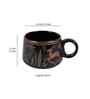 Set of 6 Ceramic Black Designed Tea Cups