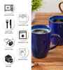 Set of 2 Ceramic Blue Textured Mugs